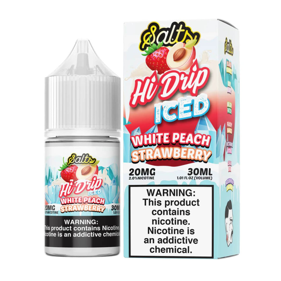 HI DRIP ICED SALT - White Peach Strawberry Ice - VAPES MEXICO HI DRIP