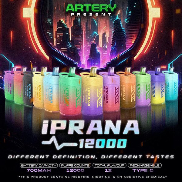 PODS DESECHABLES - iPRANA 12,000 Puffs - VAPES MEXICO ARTERY